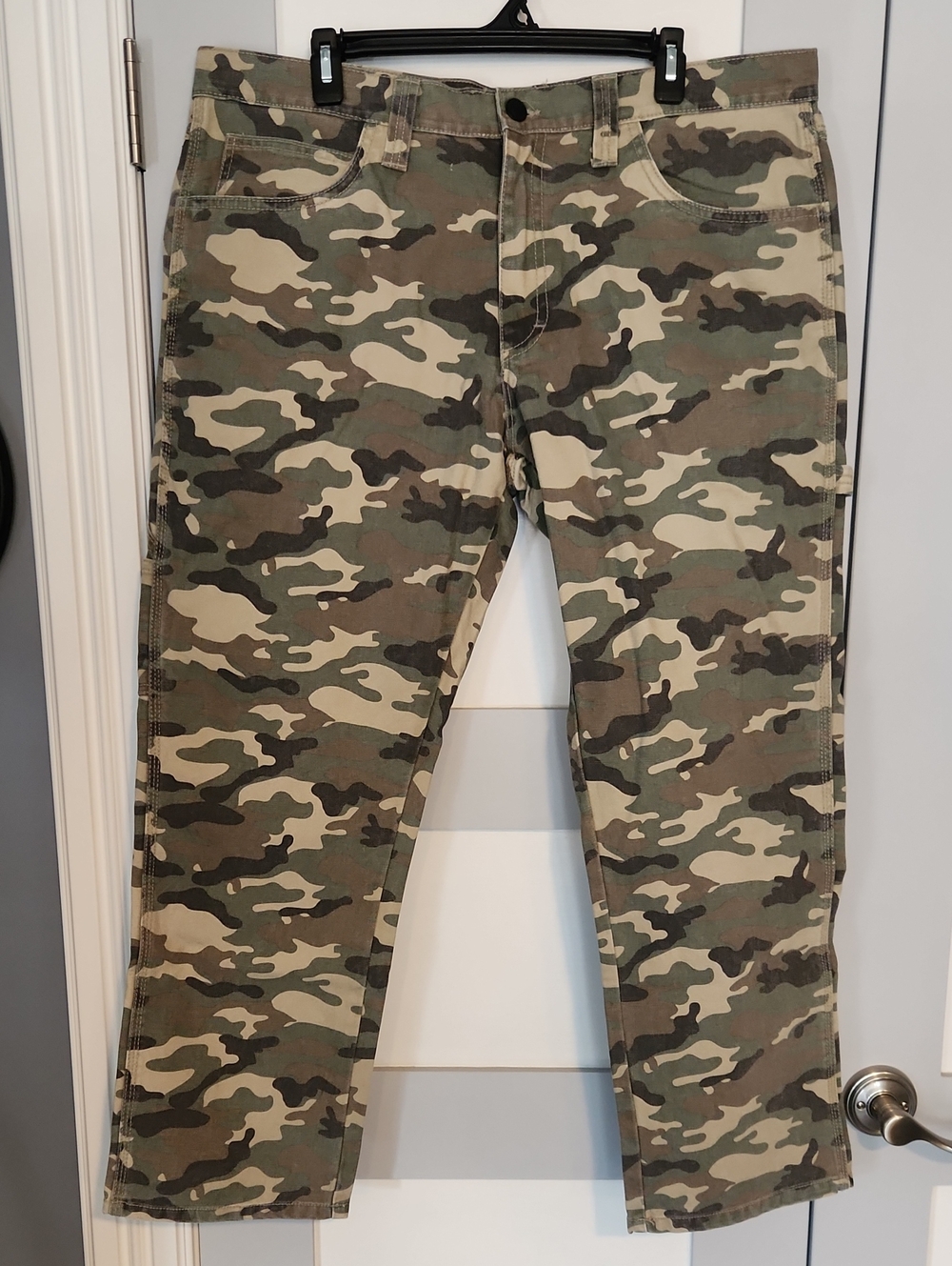 Men's Camouflage Jeans - Olive Green, size 38x30